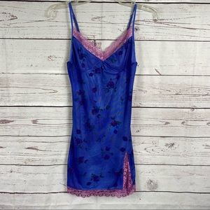 Motel Rocks Blue and Pink Floral Mini Dress